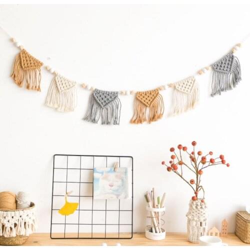 Nordic wall decoration knitting flag hanging creative cloth ins bedroom bedside background wall room hanging accessories