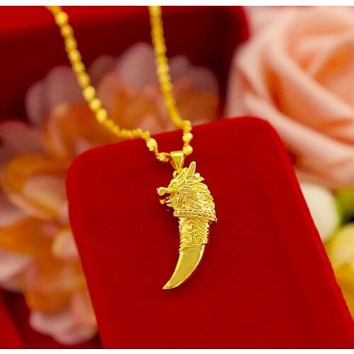 18k gold plated solid nail pendant necklace mens fashion mens wedding birthday Valentines day gold jewelry gift