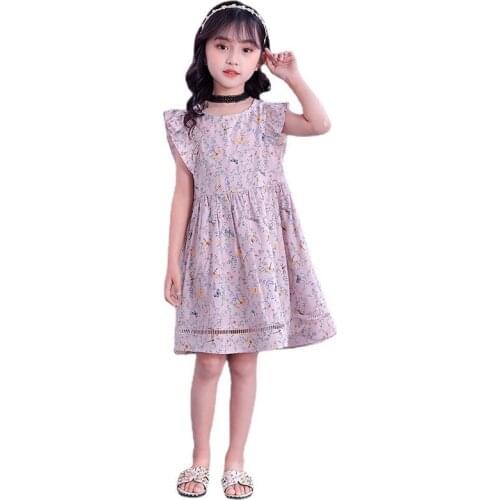 Girls dress summer foreign style Korean childrens skirt summer new style cotton floral skirt