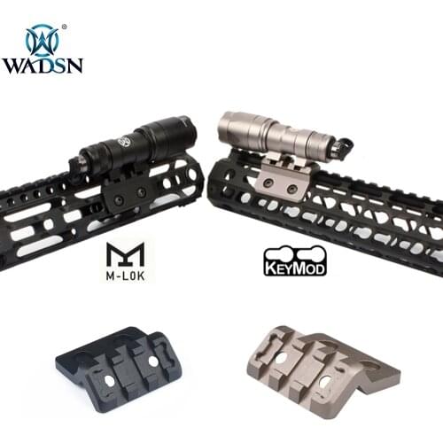 WADSN Airsoft Tactical Weapon Riflescope Scout Light Offset Mount For Surefir M300A M300B M300W M-LOK Keymod Picatinny Rails