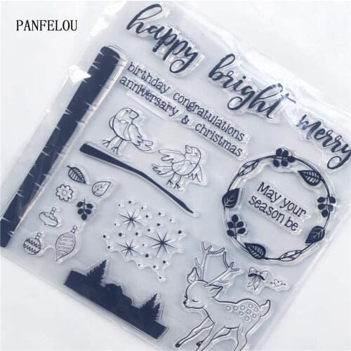PANFELOU deer and birds Transparent Clear Silicone Stamp/Seal DIY scrapbooking/photo album Decorative clear stamp sheets