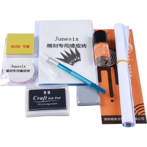 Rubber Stamp Carving Start Kit Rubber Block With Carving Tool,Drawings,for Scrapbooking,Card Making, Kids Toys Craft DIY Project