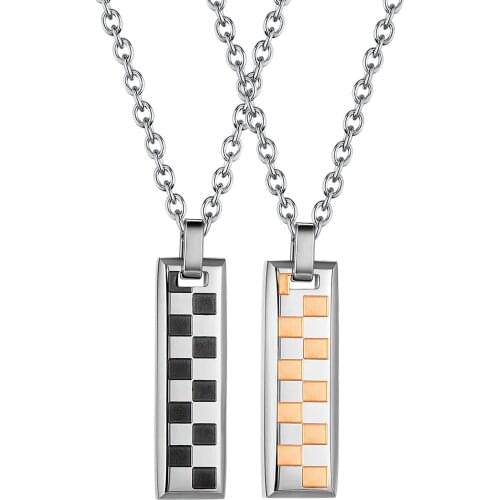 Megin D Romantic Simple Port Style Trendy Hiphop Stainless Steel Necklaces for Men Women Couple Friend Fashion Gift Jewelry