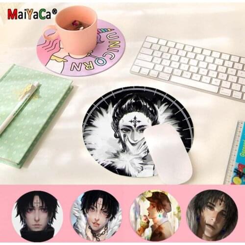 Maiyaca Chrollo Lucilfer Anime Hunter X Hunter Silicone round mouse Pad to Mouse Game gaming Mousepad Rug For PC Laptop Notebook