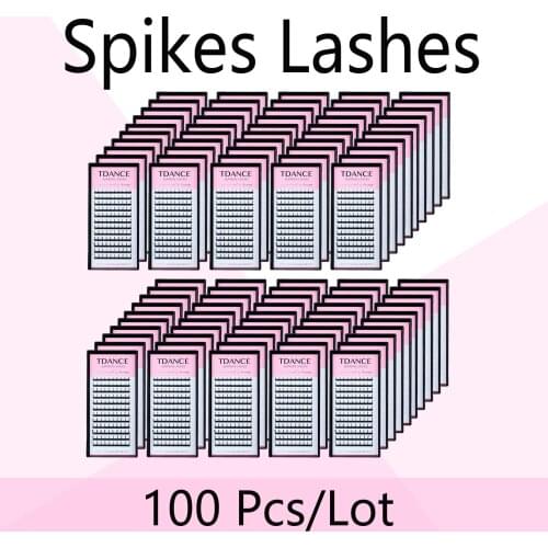 TDANCE 100pcs Spikes Wispy Extension Lashes Individual Fairy Dramatic Fluffy Soft Promade Natural Professional Makeup Eyelashes