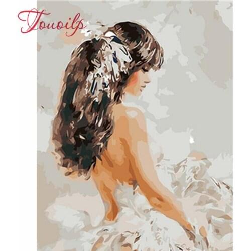 Touoilp Diamond Mosaic Portrait 5D DIY Diamond Painting Girl Picture Of Rhinestone Full Square Drill Diamond Embroidery Lady