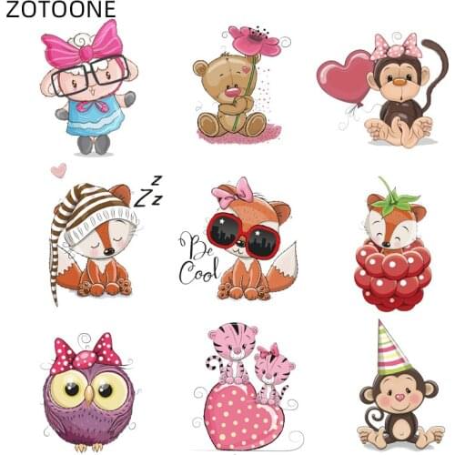ZOTOONE Iron on Heat Transfers Animal Patches for Clothing Heart Sticker for Kids Applications DIY Cute Squirrel Patch Appliques
