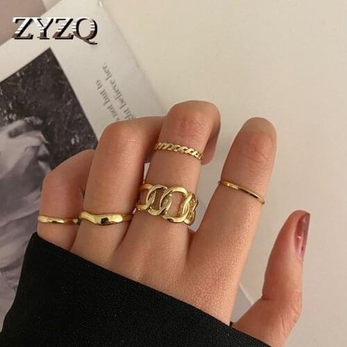ZYZQ Imitation Pearl Peach Heart Rings For Women Boho Style Combination Joint Ring Set Fashion Jewellery Accessories
