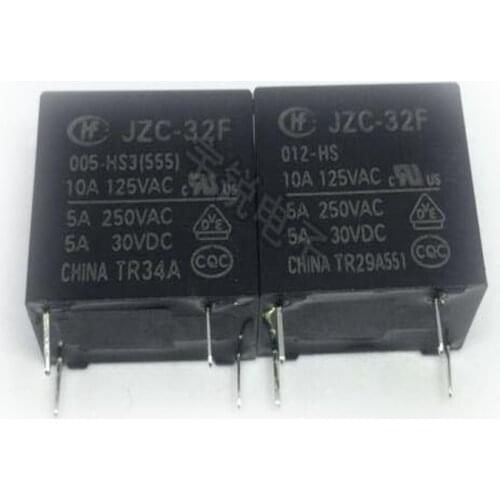 10PCS/Lot JZC-32F HF32F JZC-32F-024-HS3 5A 24VDC 24V Power Relay 4Pin