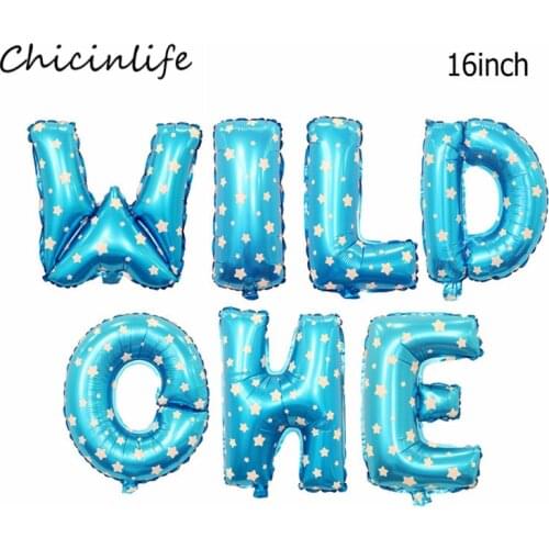 Chicinlife 16inch Wild One Foil Balloon ONE Year Old Birthday Party Decoration 1st birthday Baby Shower Decoration