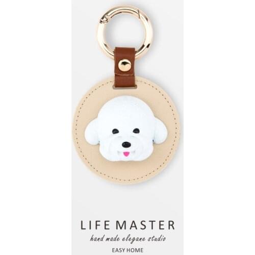 2021 New Keychain Fashionself 3D Multicoloured Cute Dog Keychain Pu Skin Defense Alloy Gift For Girl Friend Couple