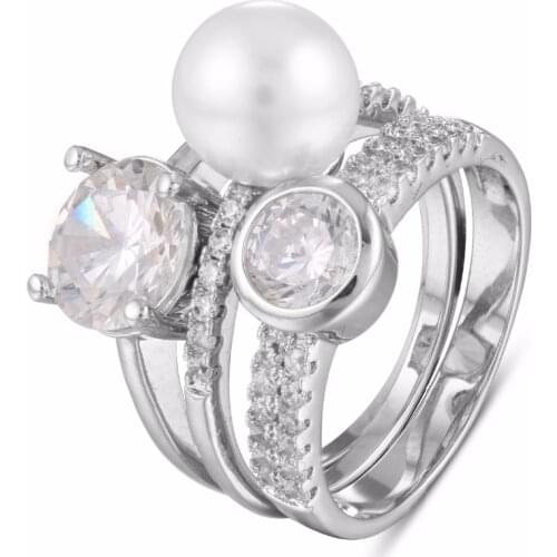 GrayBirds 3 Rings One Set Copper With AAA Cibic Zirconia Anniversary Gifts Jewelry For Lady MLR014