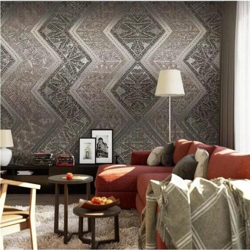 Custom 3D Wall Paper Modern Metal Geometric Abstract National Style Wall Mural Wallpapers for Living Room Wall Papers Home Decor