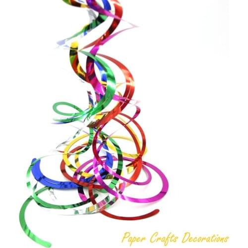 5pcs/lot DIY Foil Shining Ceiling Hanging Swirls Banner for Candy Buffet Graduation Everyday Celebrations Decorations