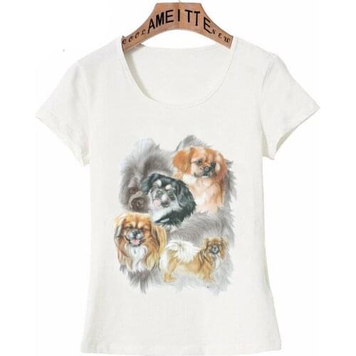 AMEITTE New Summer Funny Women T-shirt Pencil Sketch Spaniel Print T-Shirt Funny Dog Design Casual Tops Girl Tees Short Sleeve