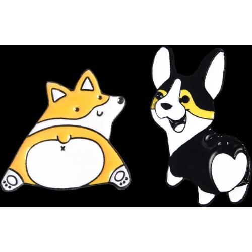 Corgi Heart dog Butt Pins Poppy brooches Corgi lover enamel pins Lapel pins corgi nerds Gift for dog Childrens Birthday Gifts
