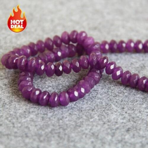 Min Order1) 6*8mm Faceted Purple Kunzite Beads Round DIY Beads Stone Accessory Parts 15inch Jewelry Making Design Wholesale