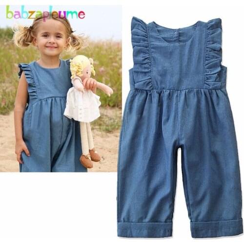 1-6Years/Summer Kids Clothes Baby Girls Jumpsuit Fashion Sleeveless Cotton Loose Casual Toddler Overalls Children Romper BC1751