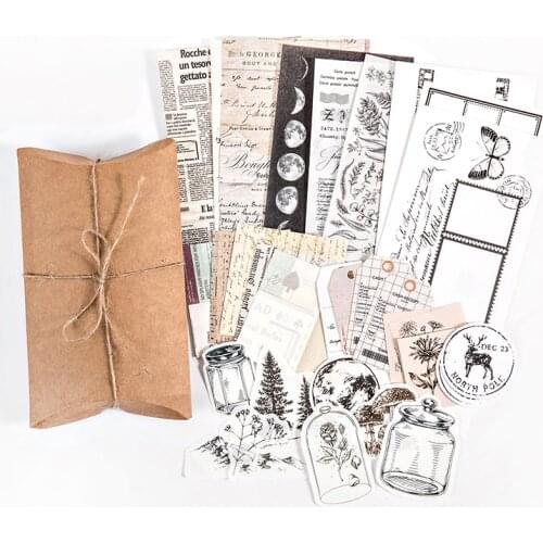 Moon Phase Mountains Mix Material Background Paper Junk Journal Diary Planner Scrapbooking Decorative Stickers DIY Craft Paper