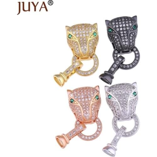 Jewelry Making Supplies Zircon Leopard Animal Clasps Fastener Accessories Handmade DIY Pearls Beaded Bracelet Necklace Jewelry