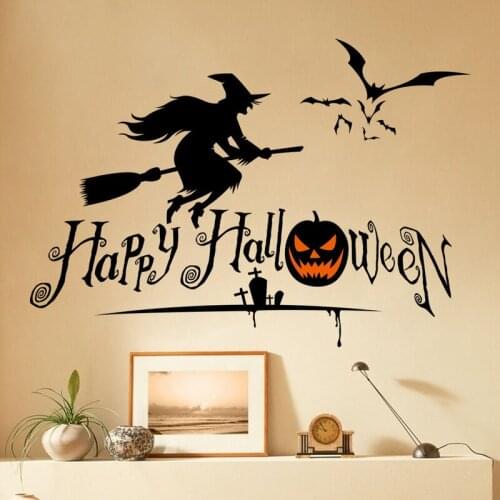 Halloween Pumpkin Skull Kids Room Bedroom Wall Sticker Wholesale Waterproof Removable halloween decor halloween props