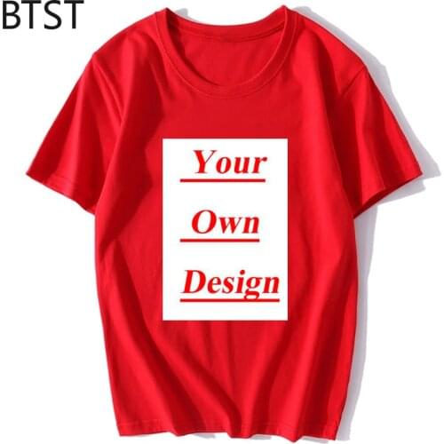 Summer Customized Men/Women T-shirt Cotton O-Neck White Black Grey Red Solid Color T-Shirt Print Your Own Design