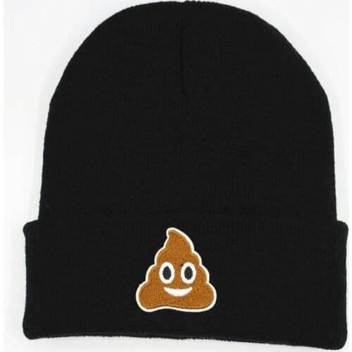 Cotton Cartoon Ghost Embroidery Thicken Knitted Hat Winter Warm Hat Skullies Cap Beanie Hat for Men and Women 54