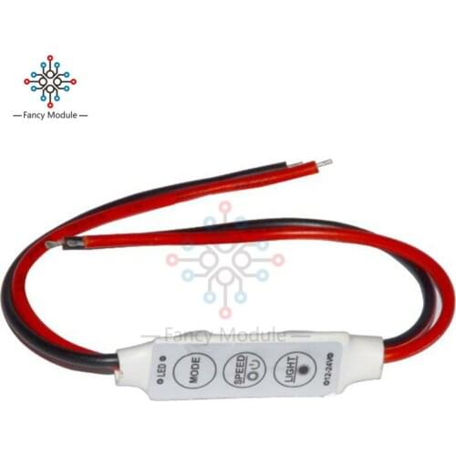 Mini 3 Keys Dimmer Controller 12V for Single Color 5050 3528 LED Light Strip