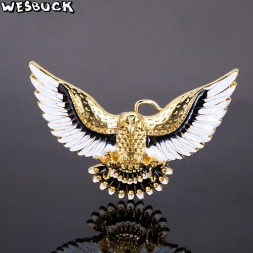 WesBuck Brand Gold Eagle American Style Meltal Cool Belt Buckls For Mens Belt Buckles Western Cowboy Cowgirl Boucle Ceinture