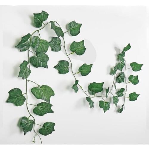 230cm Artificial Plant Wall Ivy Garland Rattan Green Leaf Vine Home Garden Party Outdoor Wedding Decoration Fake Leaves Plants