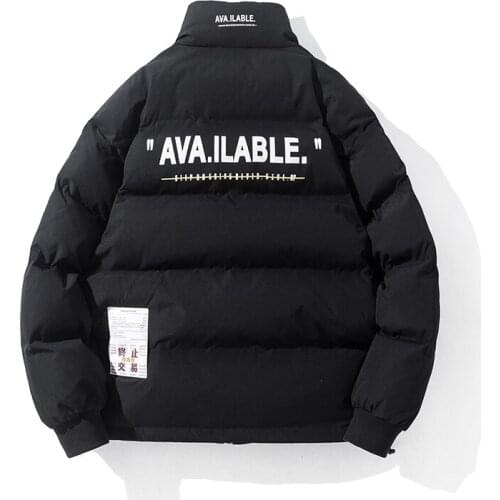 New New Stand Collar Men Winter Jackets And Coat Streetwear Vogue Printed Harajuku Thick Parkas LBZ161