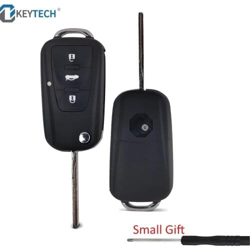 OkeyTech 3 Buttons Remote Flip Folding Car Key Shell For New MG GS Roewe MG7 GT GS 350 360 750 W5 Blank Case with Screwdriver