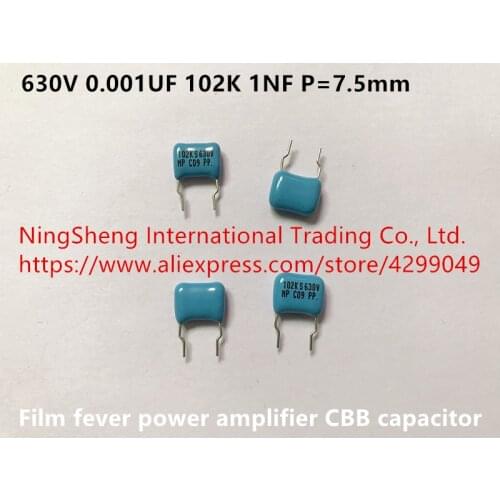 Original new 100% film fever power amplifier CBB capacitor 630V 0.001UF 102K 1NF P=7.5mm (Inductor)