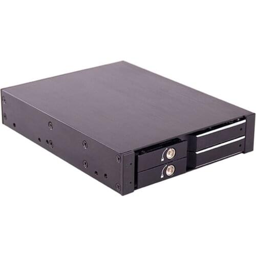 2.5"Dual Bay SATA Tray-less Hot swap SSD HDD Enclsoure for 3.5"Floppy Drive Mobile Rack