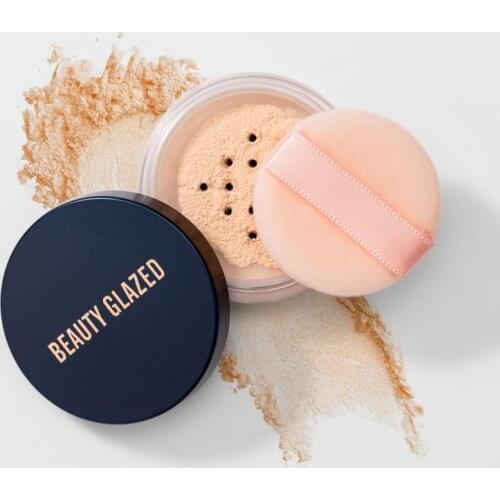 2 Colors Makeup Loose Powder Transparent Finishing Powder Waterproof Cosmetic Puff For Face Finish Setting With Puff Foundation