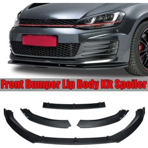 Front Bumper Splitter Lip Spoiler Diffuser Guard Cover Trim For Volkswagen VW Golf MK7 MK7.5 2014-2017 Set of 3