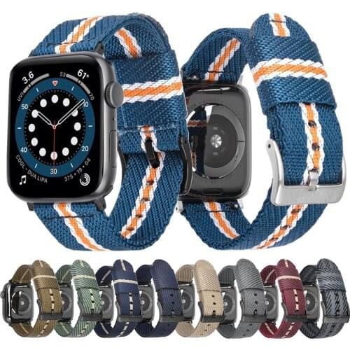 Nylon Strap For Apple Watch Band 44mm 40mm Wristband For iWatch Series 6 5 4 3 2 42mm 38mm Replacement Bracelet Watchbands