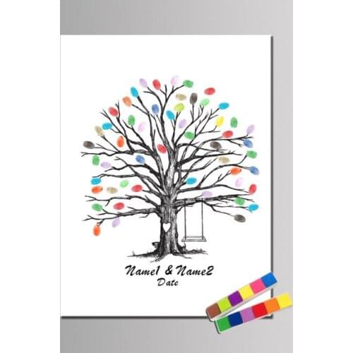 Creative love tree Fingerprint DIY Signature Fingerprint Tree Guest Book Baptism Birthday Party Wedding Decoration Guest Book