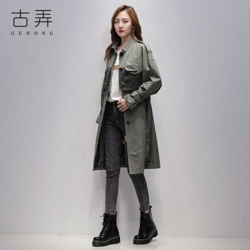 Windbreaker Womens Mid Long 2021 Spring New Korean Loose Temperament Popular Two Piece Vest Early Autumn Coat