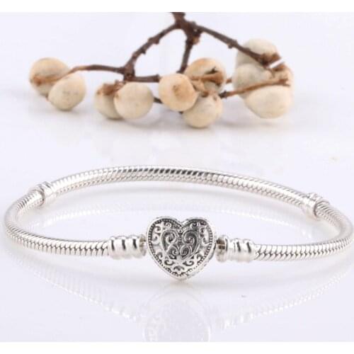 Bewill Heart-shaped vintage bracelet Panjia heart-shaped bracelet female heart-shaped Original Bracelet for Women Gift