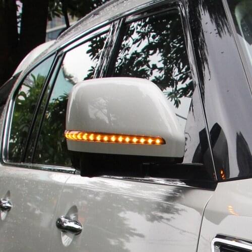 Car Side View Mirrors Mirror LED Turn Signal Lamp DRL Daytime Running Light For NIssan Patrol Armada Y62 2017 2018 Accessories