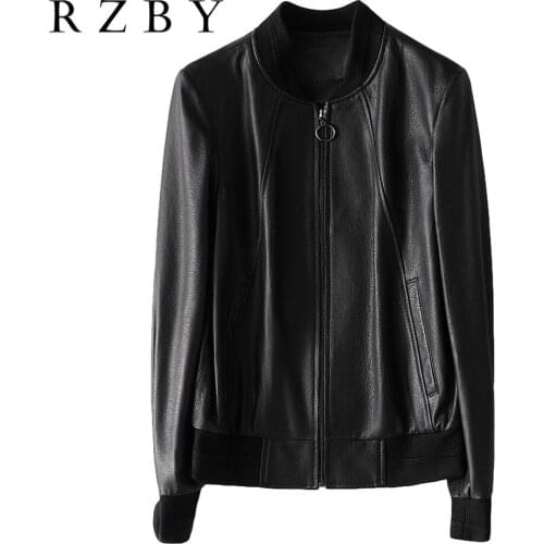 100% Genuine Real Leather Jacket Women Coat Moda Mujer Doudoune Natural Sheepskin Coat Korean Style Short Slim 양피가죽자켓 RZBY309