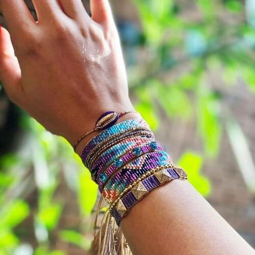 BLUESTAR Women Bracelet MIYUKI Bead Bracelets Geometric Pattern Pulseras Mujer Handmade Crystal Jewelry