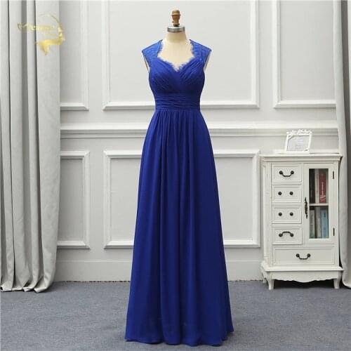 Jeanne Love Formal Long Fashion Evening Dress 2020 New Royal Blue Chiffon Robe De Soiree Vestido De Festa OL5244 Prom Gowns