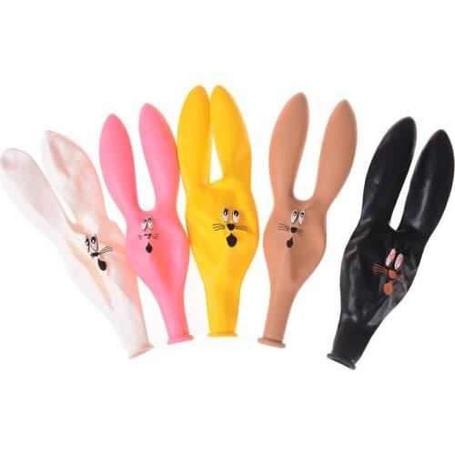 10 inch 10Pcs Rabbit Head Latex Inflatable Balloon Mixed Color Childrens Party Special Shaped Cartoon Toy