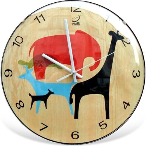 12 inch plastic mute wall clock creative fashion living room cartoon clock
