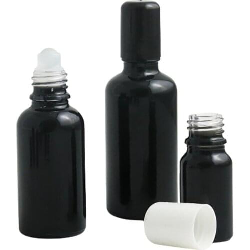 200 x 5ml Refillable Matt Black Glass Roll-on Bottle Glass Eesential Oil Roll on Perfume Bottle 1oz 6/1oz Roll On Container
