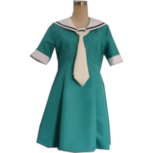 2021 Anime Higurashi When They Cry Hou Hojo Satoko Cosplay Costume Green Cute Sailor Uniform Custom