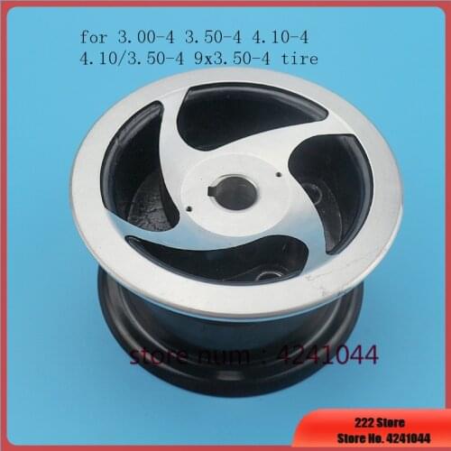 4 inch aluminum alloy wheel rim Keyway hub 17mm or 19mm Inner hole for 3.00-4 3.50-4 4.10-4 4.10/3.50-4 9x3.50-4 tire tyre