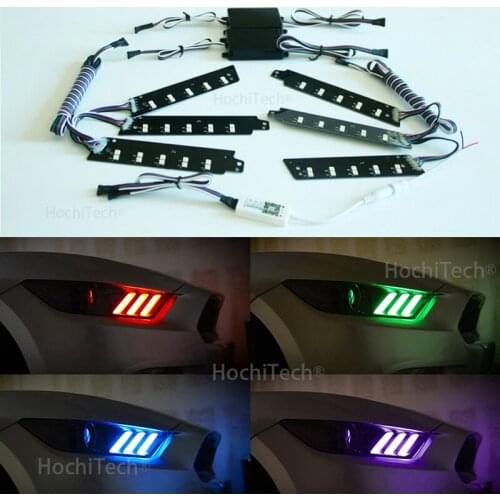 For Ford Mustang 2015-2017 Angel Eye Halo Rings Latest Headlight Multi-color RGBW LED Angel Eyes Halo Ring Eye Wireless control